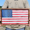 Wooden Natural Subdued American Flag