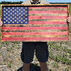Wooden Rustic American Flag