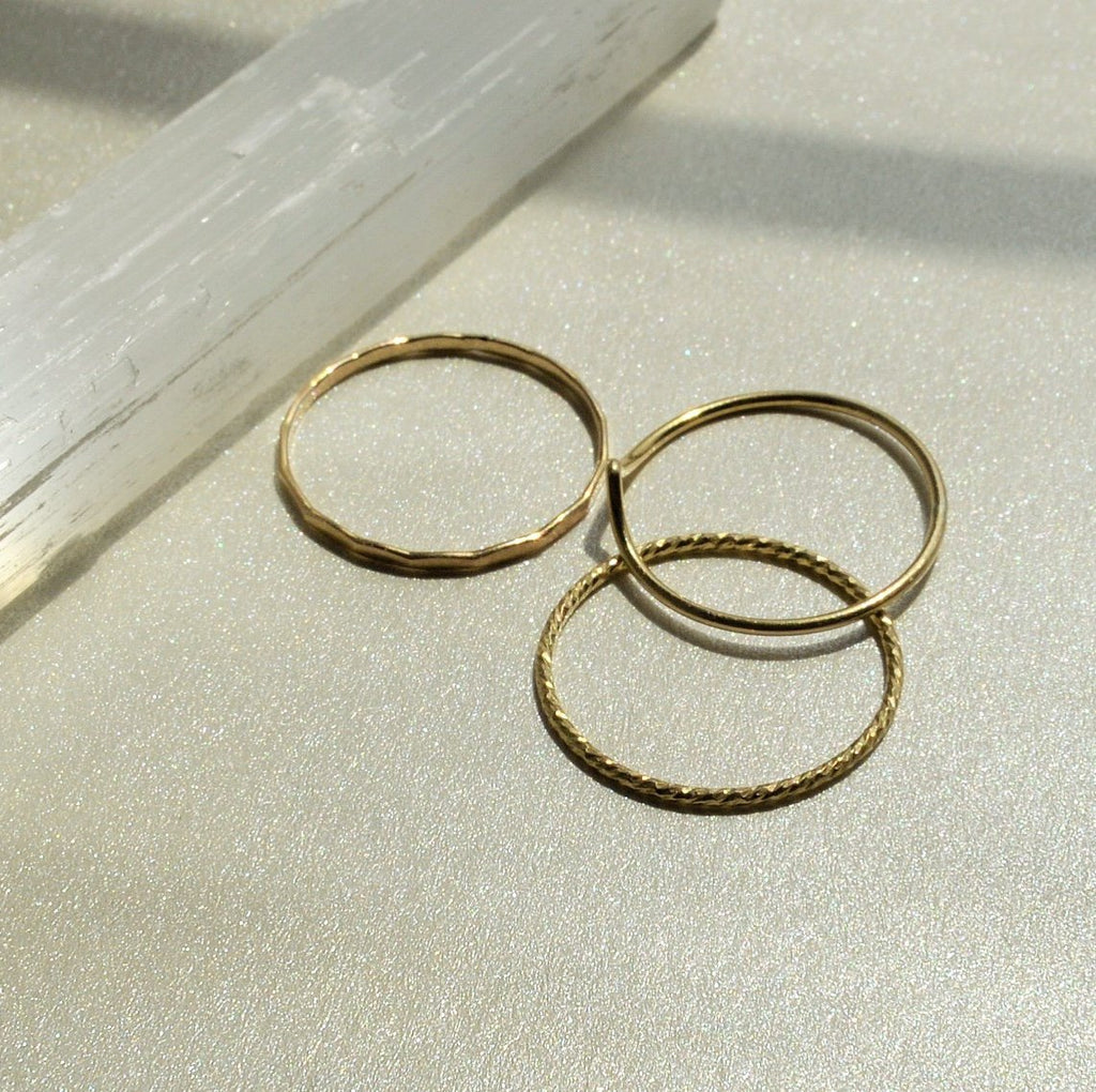 Gold Hammered Stacking Ring