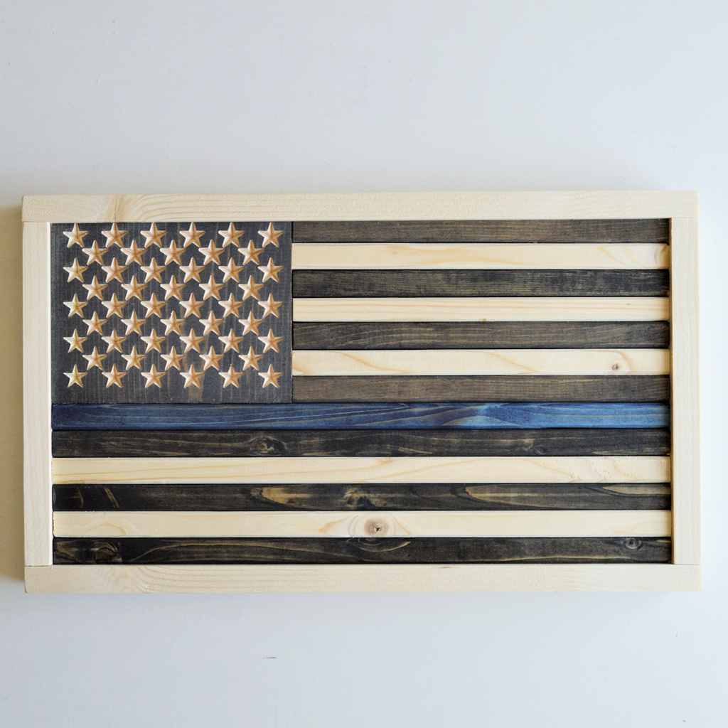 Wooden Thin Line Flag
