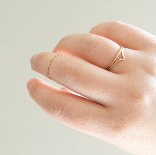 Gold Sparkle Band Stacking Ring