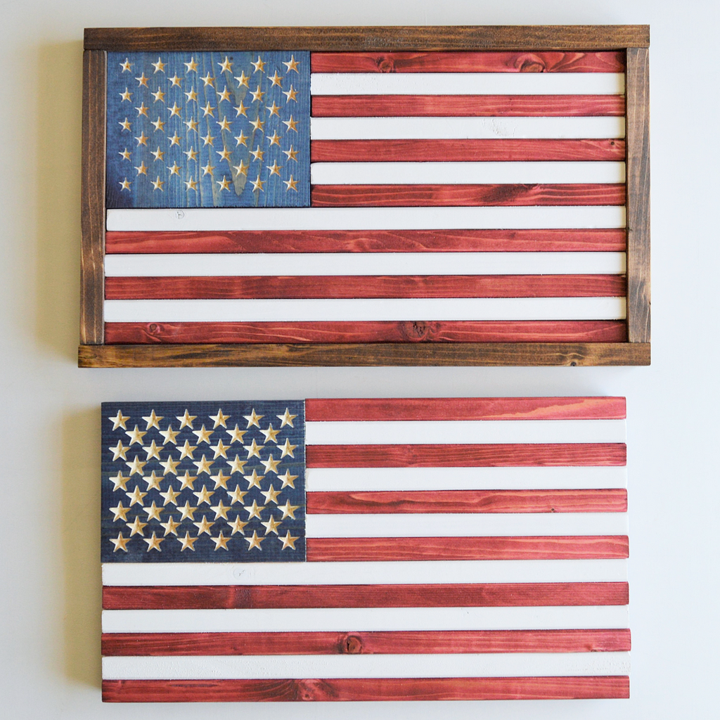 Wooden Rustic American Flag