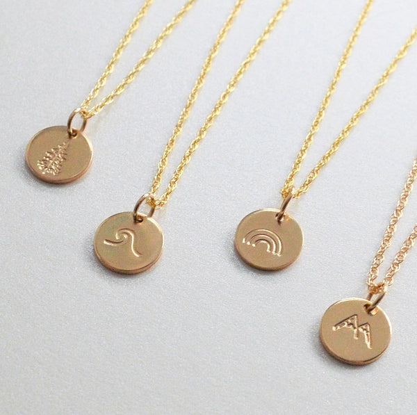 Hammered Initial Charm Disc Necklace – Sloane Jewelry Design